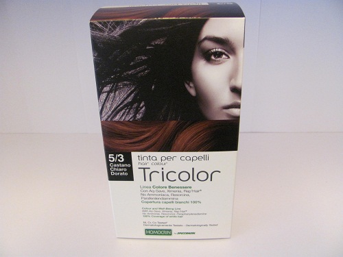 Tinta castano chiaro dorato tricolor specchiasol