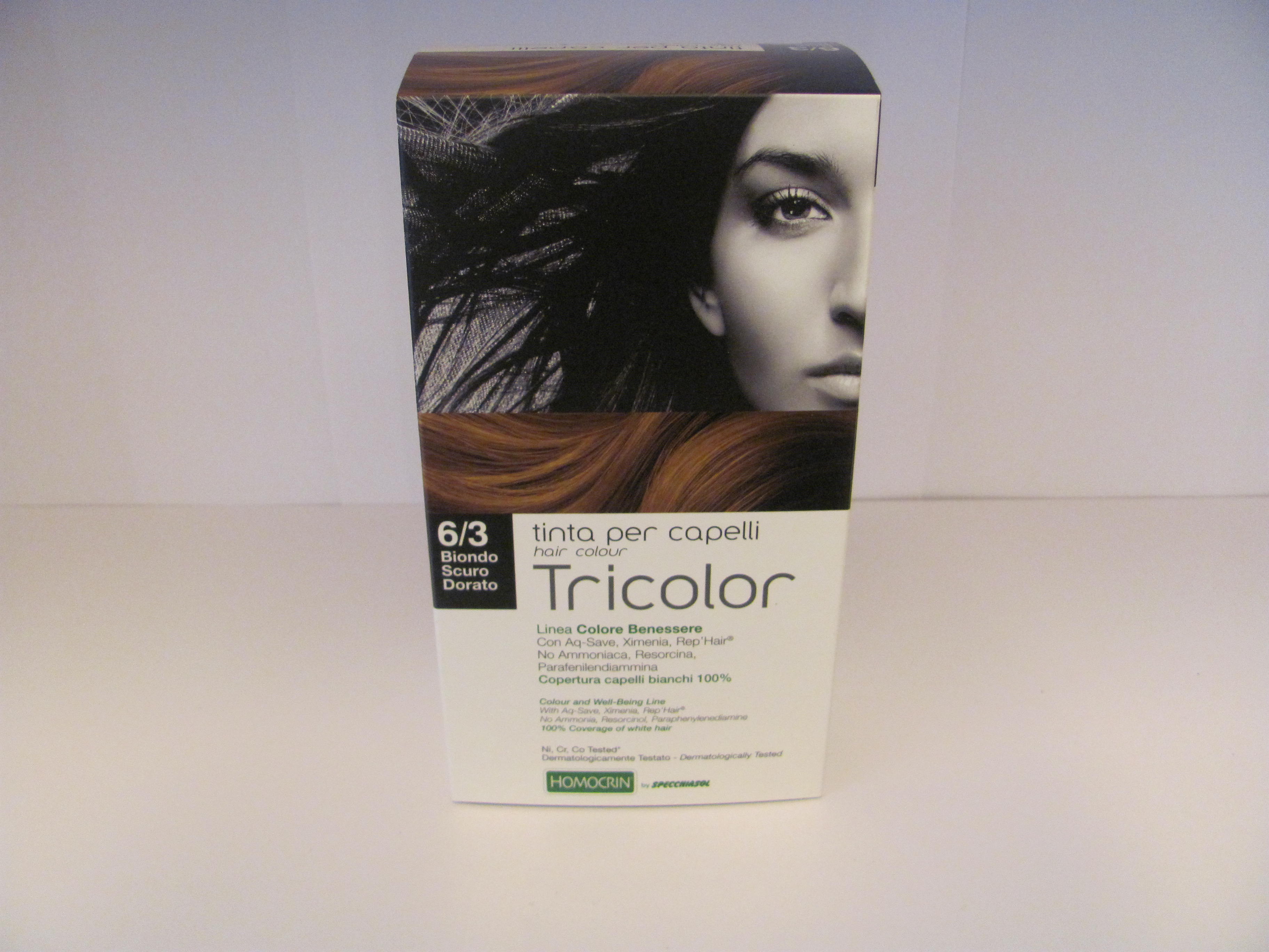 Tinta biondo scuro dorato tricolor specchiasol