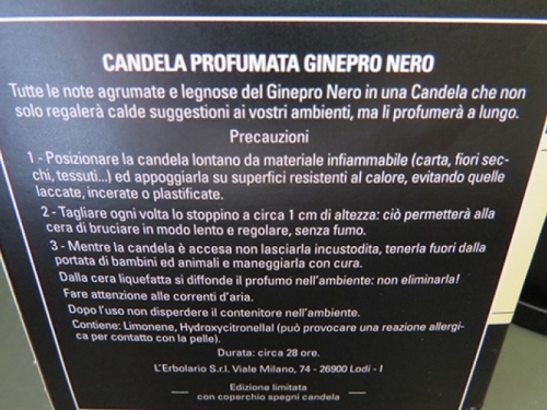 candela profumata ginepro nero